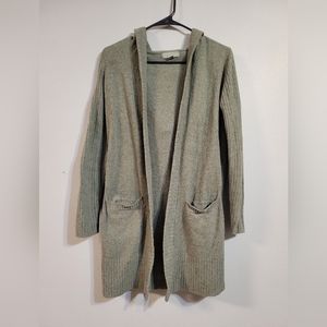 Barefoot Dreams XS long line cozychic lite sage green fleece open front cardigan